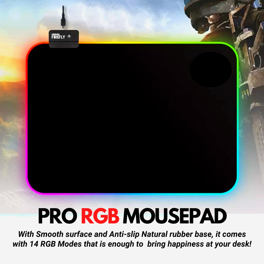 Small RGB Gaming MousePad - (350 x 250mm x 4mm)