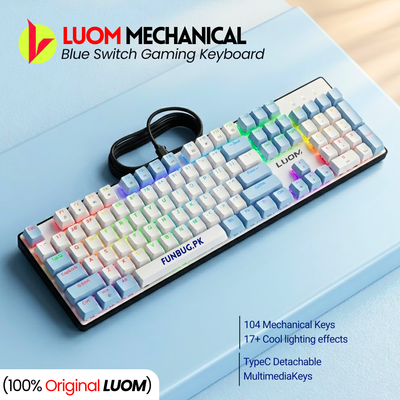 LM2104 Blue Switch Mechanical Gaming Keyboard – FunBug gaming keyboard in Pakistan