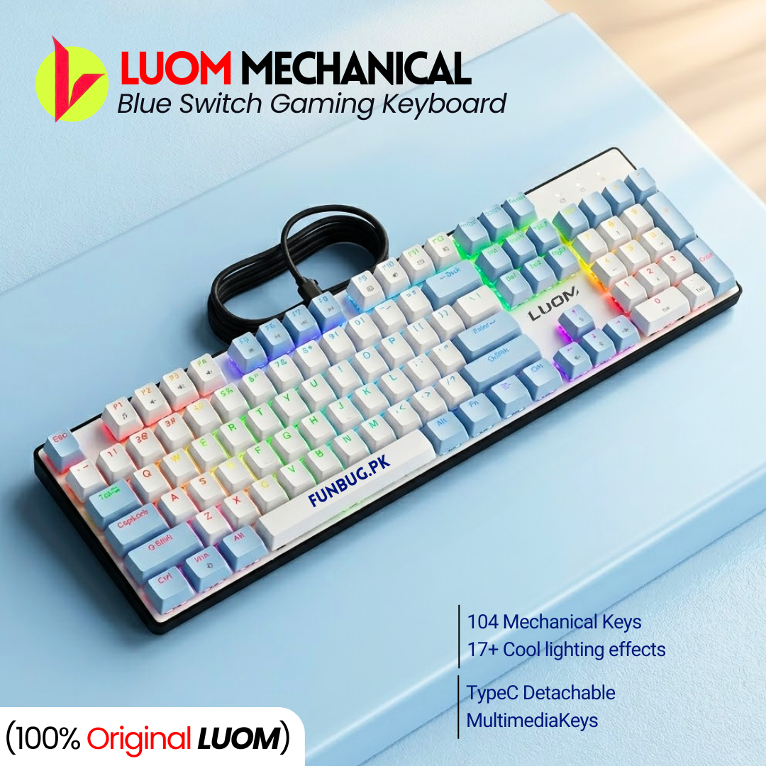 LM2104 Blue Switch Mechanical Gaming Keyboard – 104 Keys