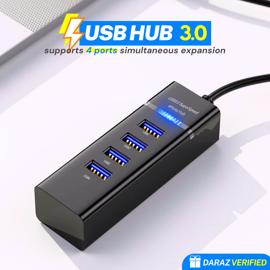 4-Port SuperSpeed USB 3.0 Hub for PC, Laptops