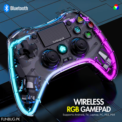 Transparent P05 Gaming Controller - Rgb Lighting – FunBug gaming controller in Pakistan