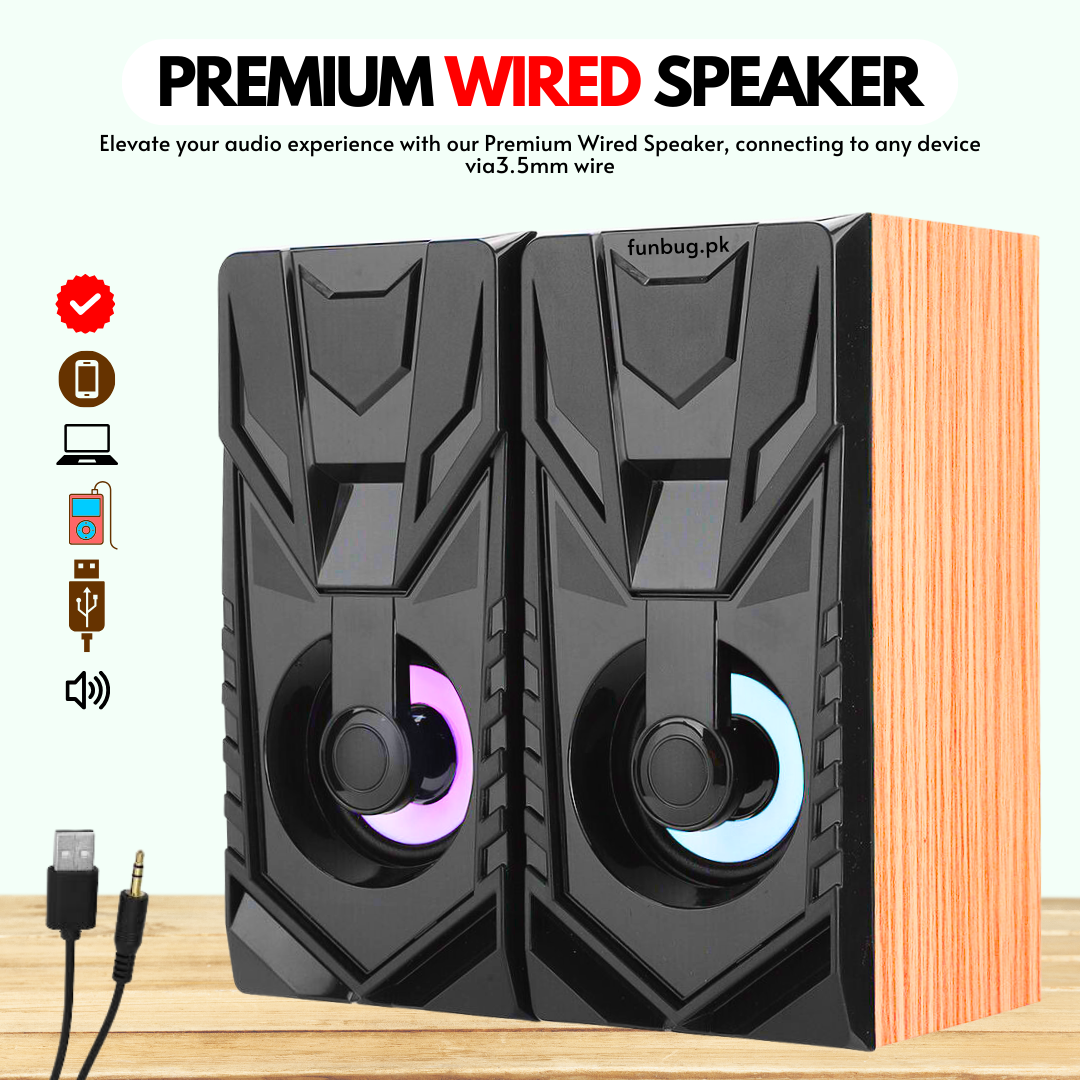 Wired Wooden Speakers