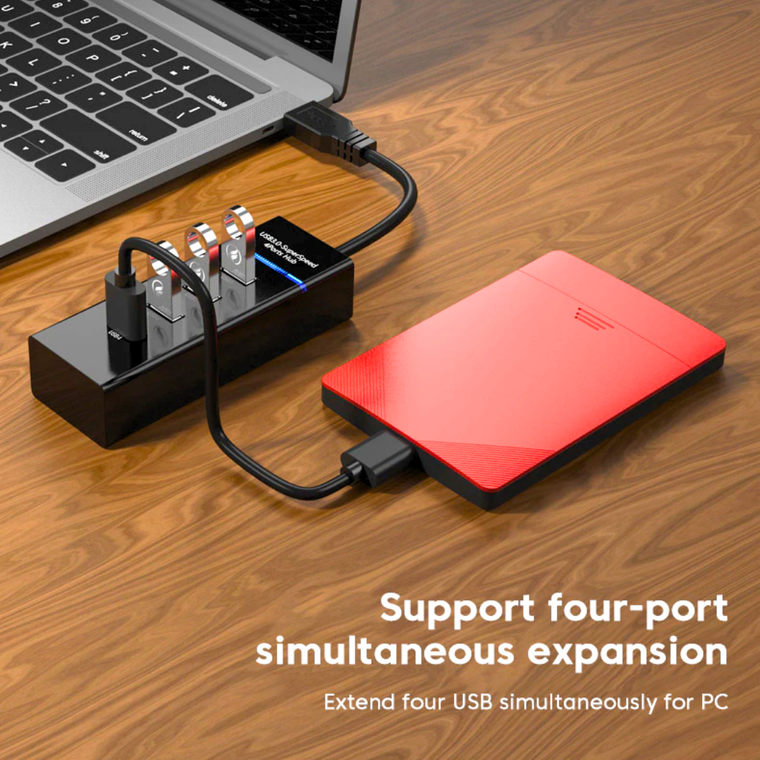 4-Port SuperSpeed USB 3.0 Hub for PC, Laptops