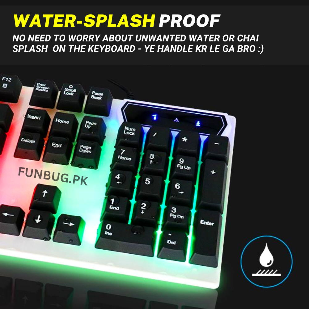 DUO Colored Rgb Gaming Keyboard - Black & White