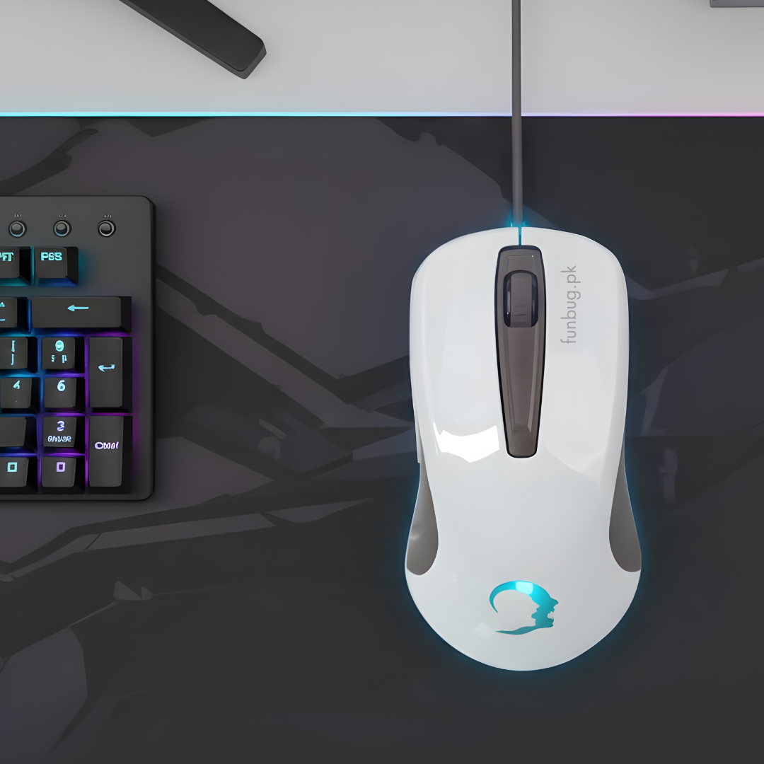 GK Optical Wired Gaming Mouse - White