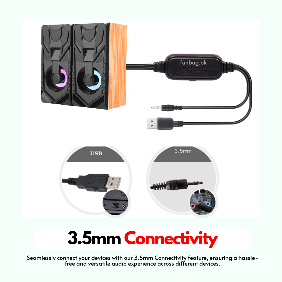 Wired Wooden Speakers