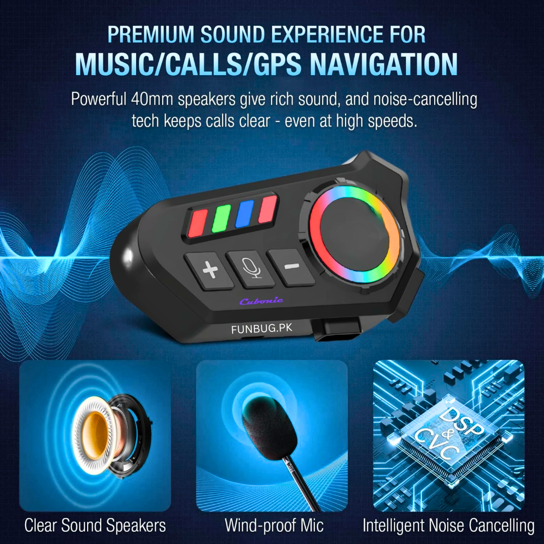 K06 Bluetooth Helmet Headset | Wireless Intercom