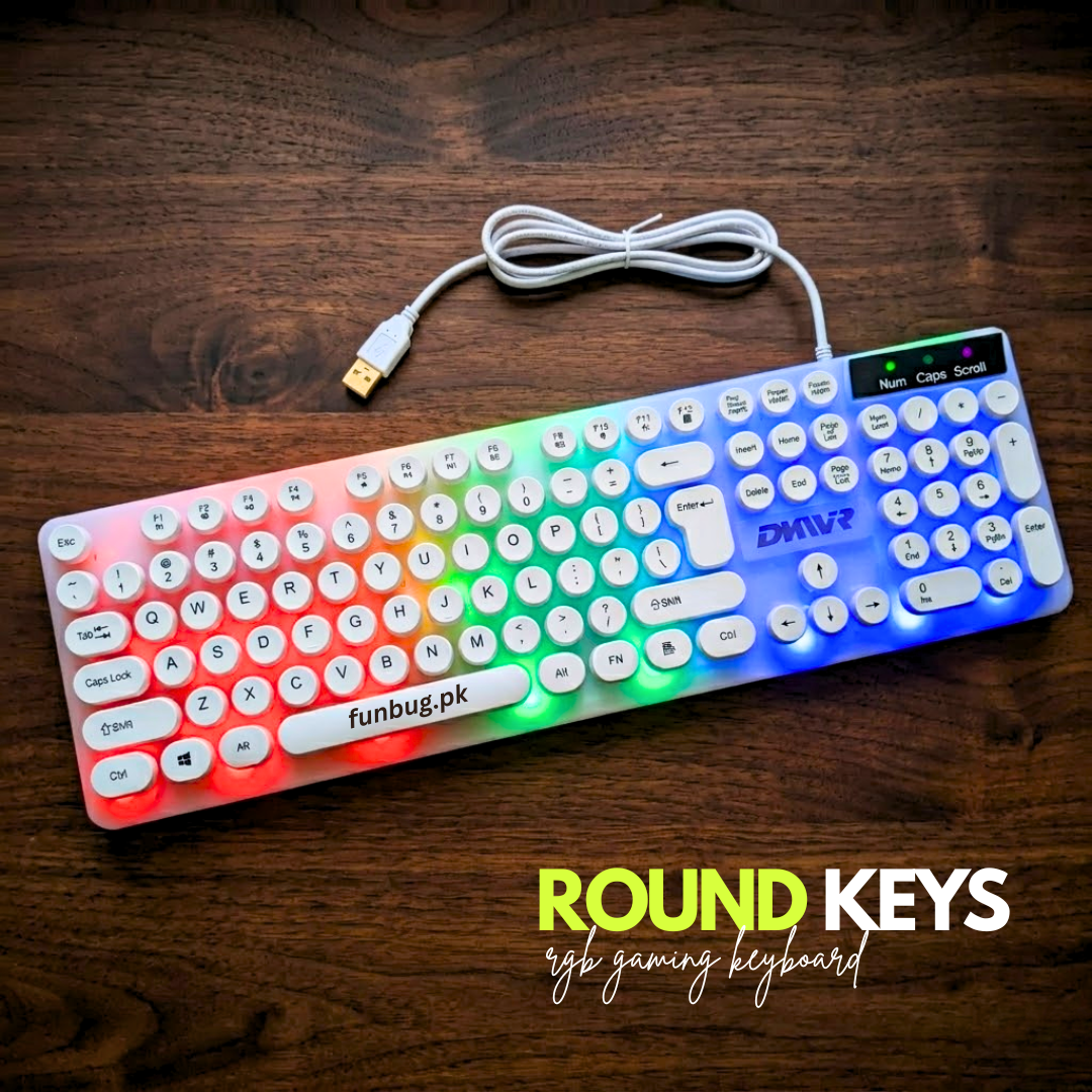 Original Retro Round Key RGB Gaming Keyboard