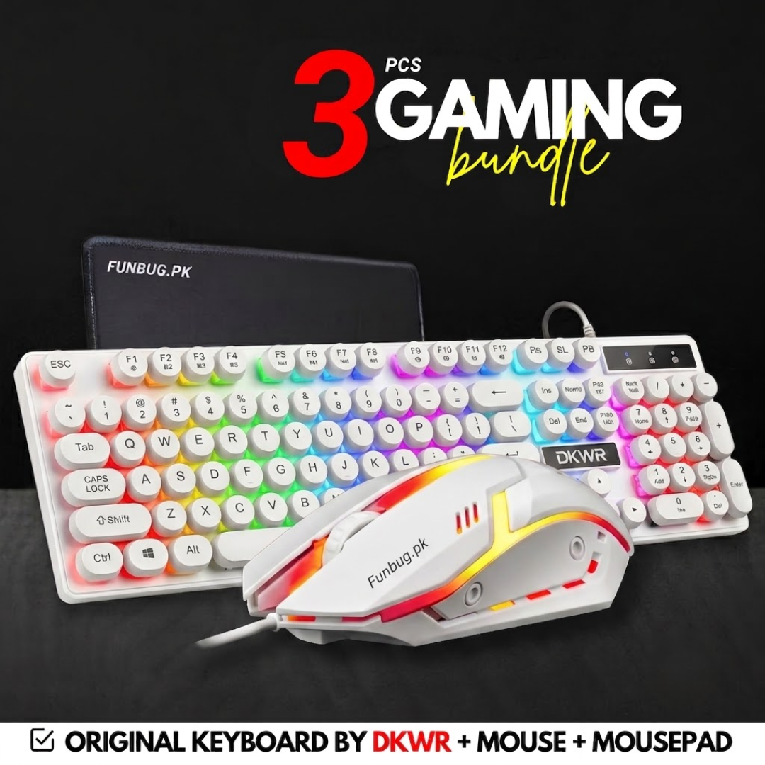 DKWR Retro Gaming Keyboard & Mouse Combo