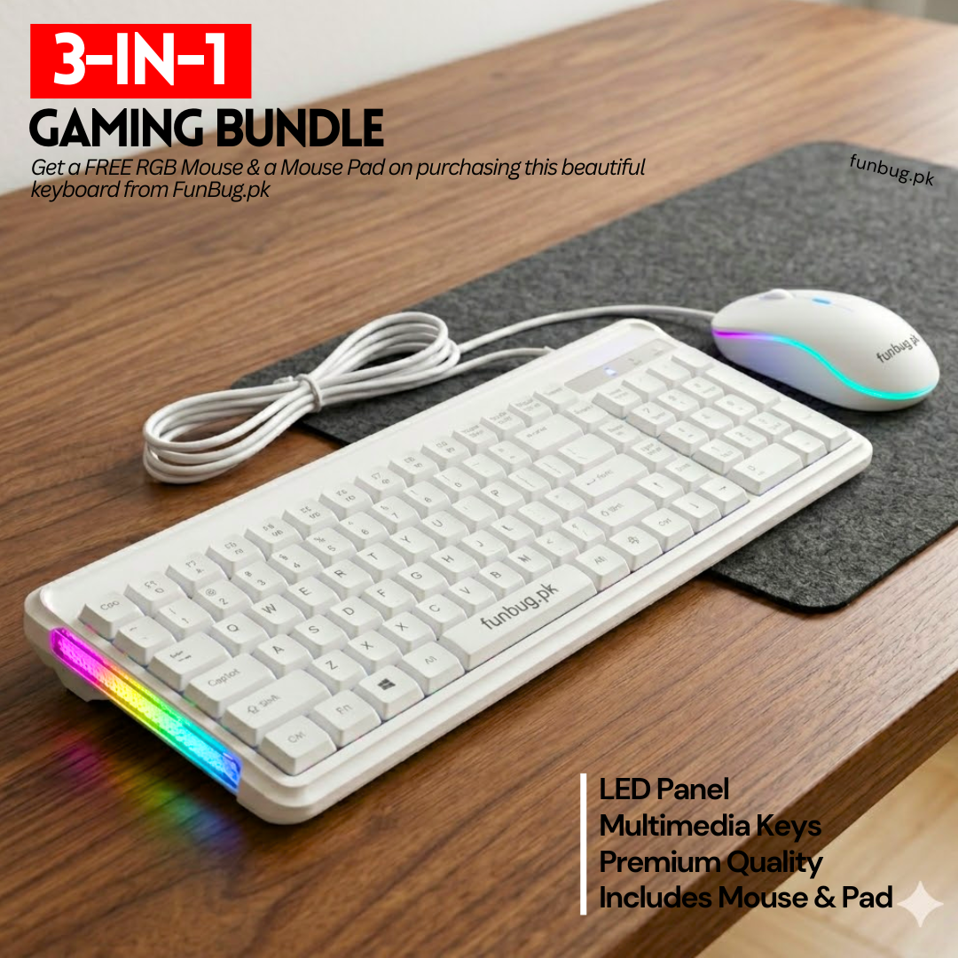 J209 Gaming Keyboard & Mouse Combo - White