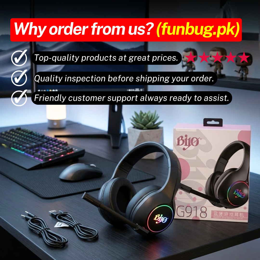 Bijo G918 Wireless + Wired Rgb Gaming Headset
