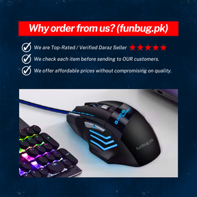 High-Quality 7 Buttons Rgb Wired Gaming Mouse - Black