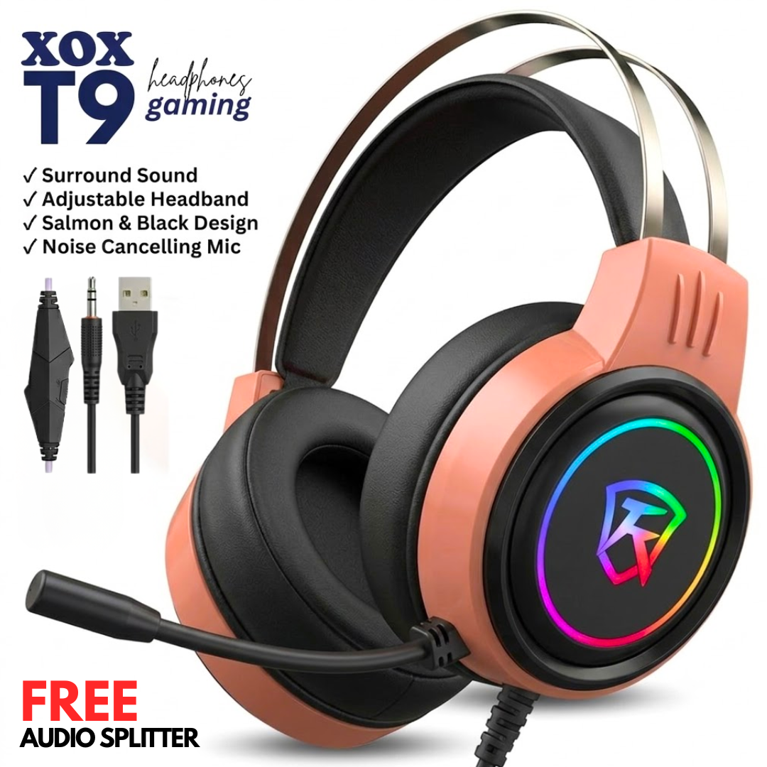 XOX T9 Gaming Headset - Peach