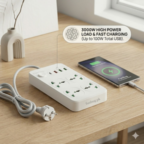 2500W Power Socket Extension with USB & Type-C Ports