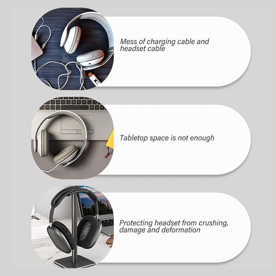 Universal Headphone Stand Holder - Black & White – FunBug headphone stand in Pakistan