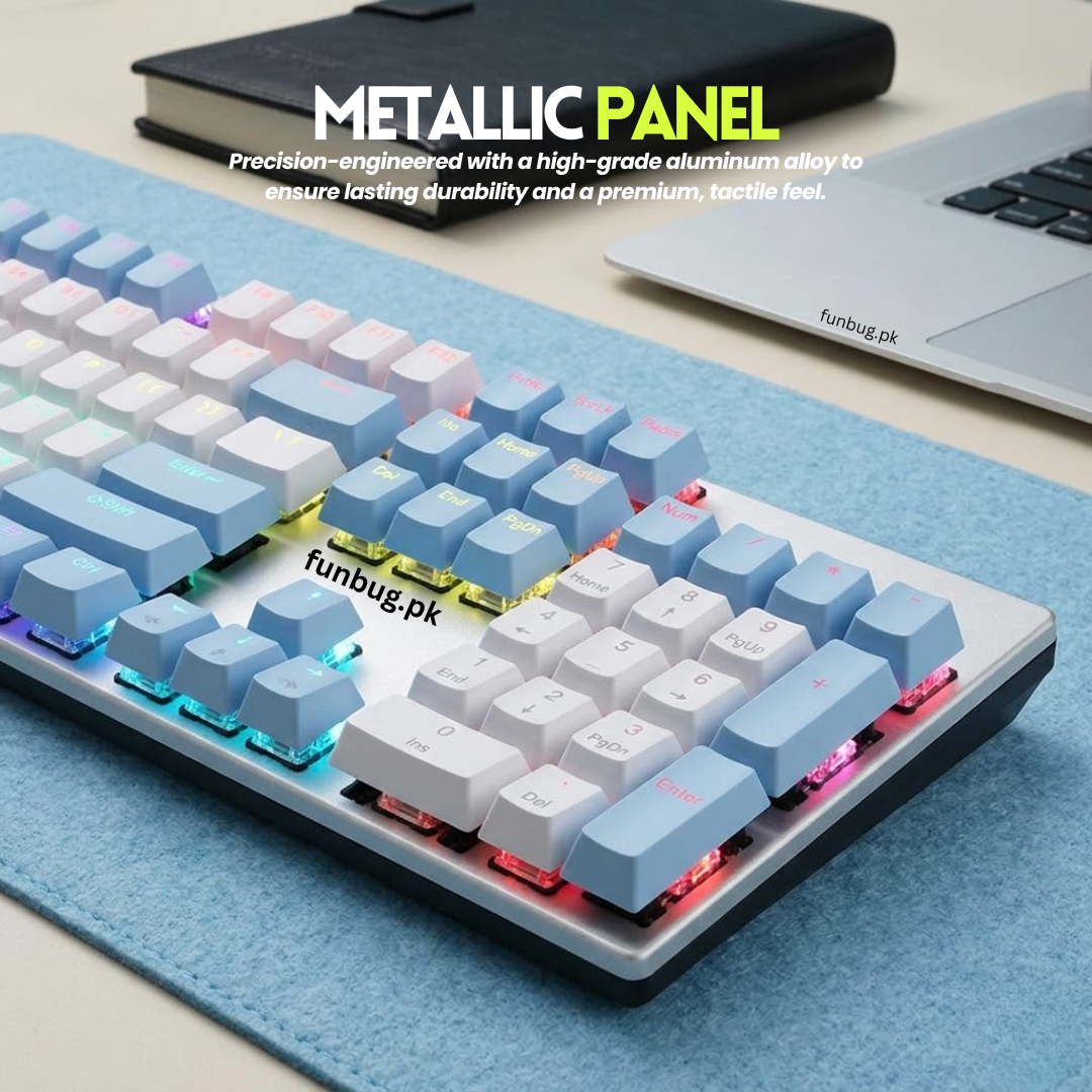 LM2104 Blue Switch Mechanical Gaming Keyboard – 104 Keys