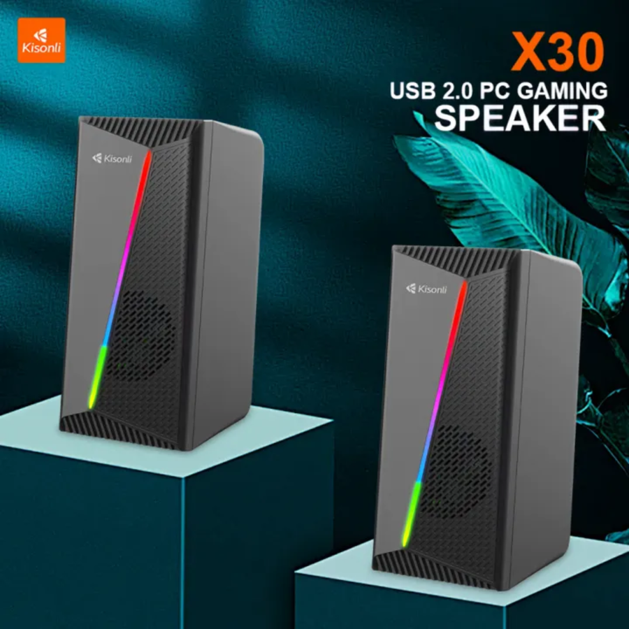 SX-SP03 (SpeedX SP03) USB PC gaming speakers on display stands – FunBug in Pakistan