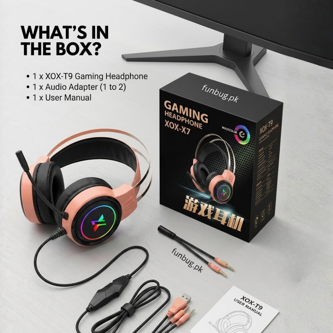 XOX T9 Gaming Headset - Peach