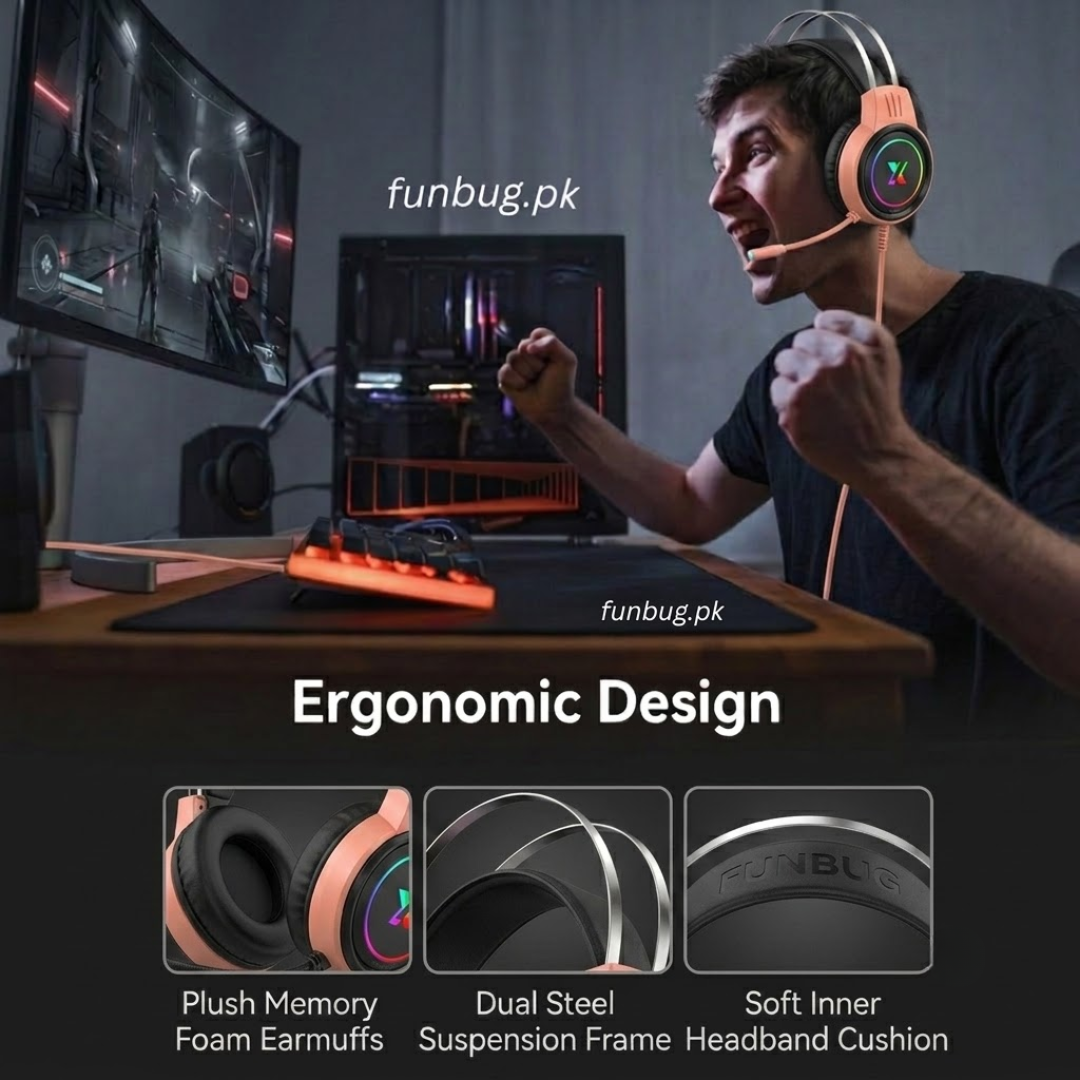 XOX T9 Gaming Headset - Peach