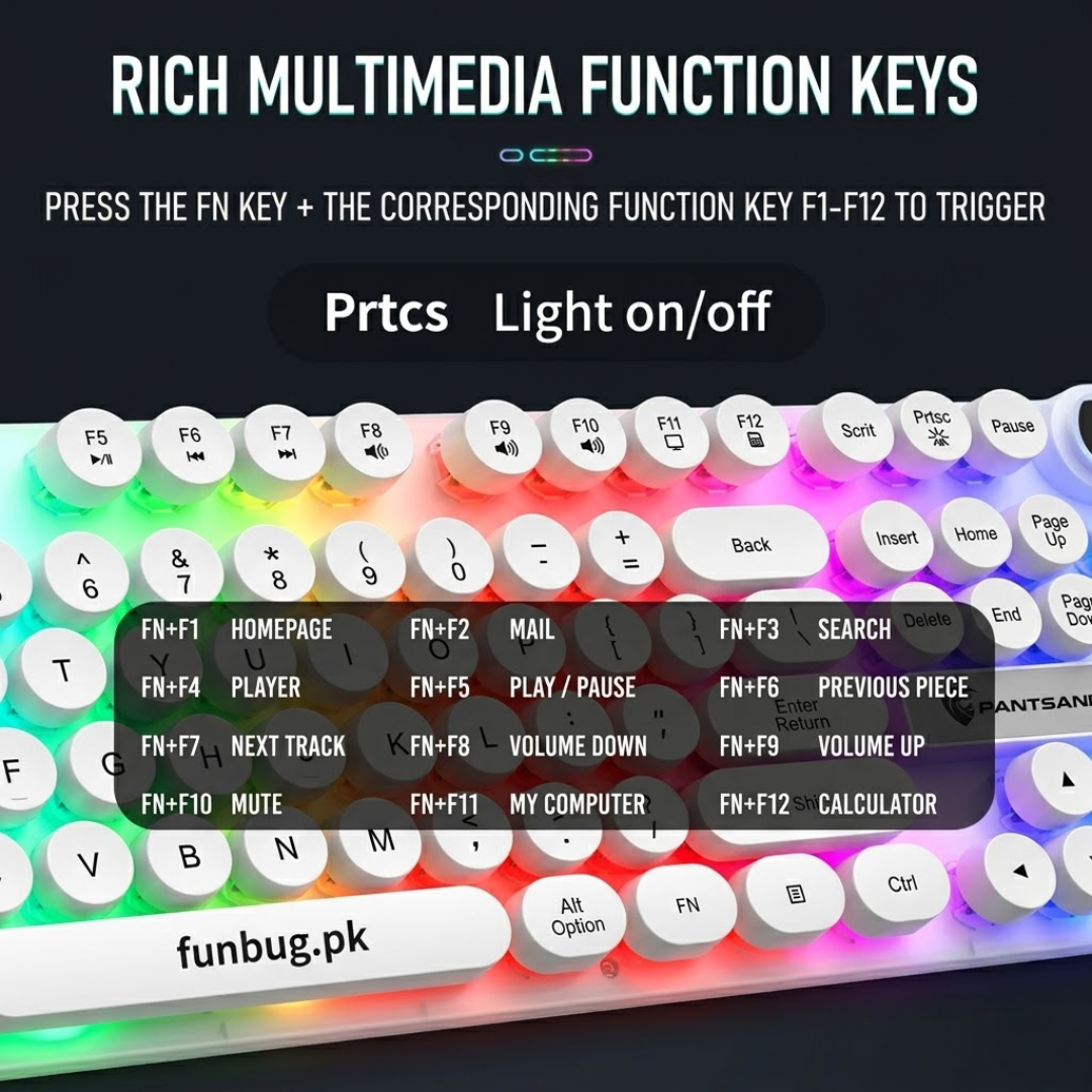 DKWR Retro Gaming Keyboard & Mouse Combo