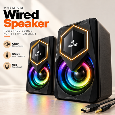 Kisonli L1020 RGB Computer Speakers for PC, Laptop & TV – 6W