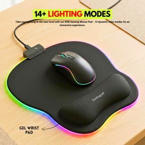 Rgb Gaming Mousepad - Memory Foam Wrist Rest