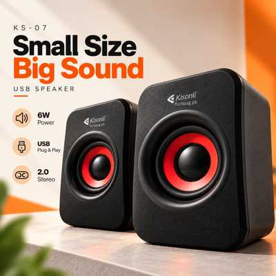 Kisonli KS-07 Mini USB Computer Speakers for PC & Laptop – 6W