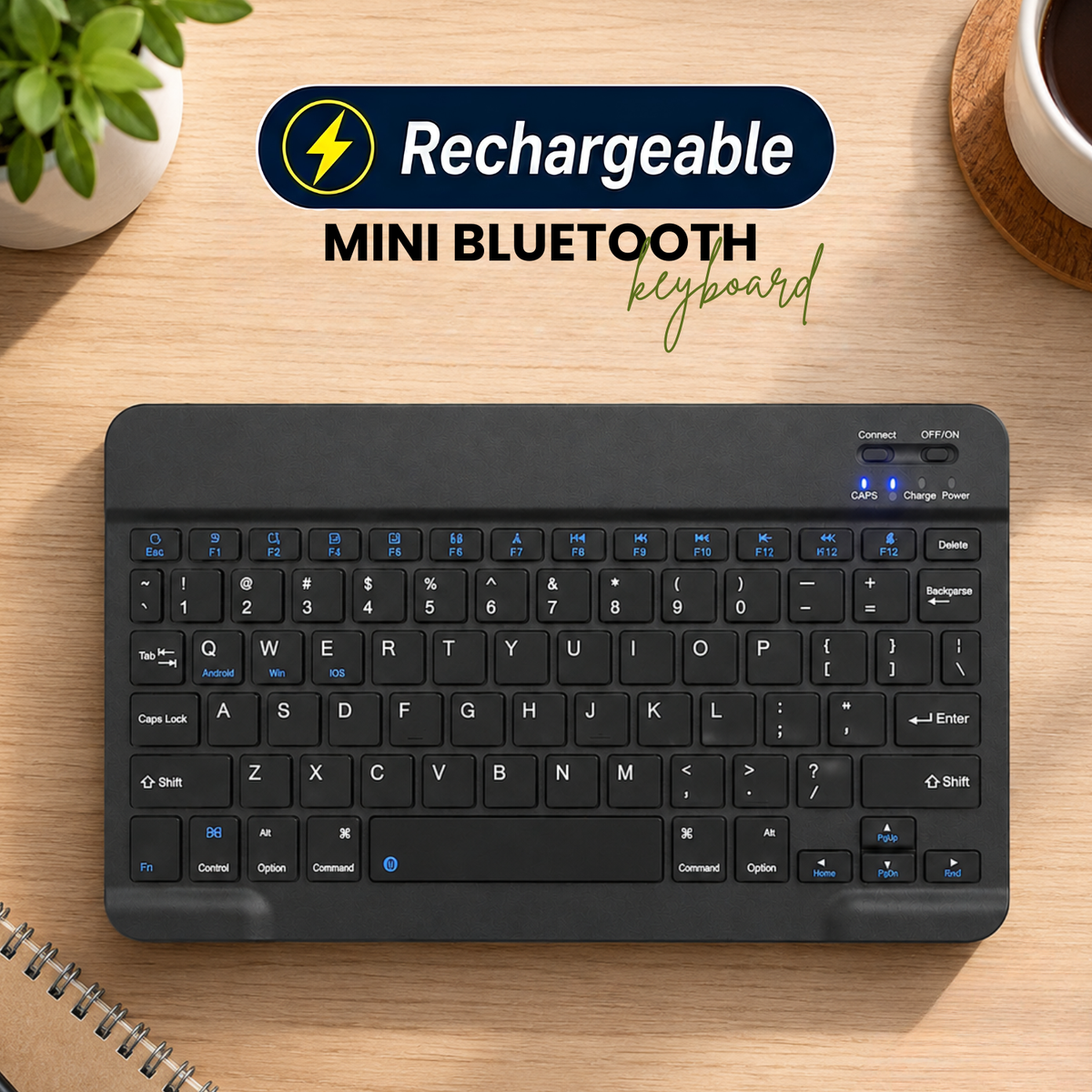 Rechargeable Mini Wireless Bluetooth Keyboard