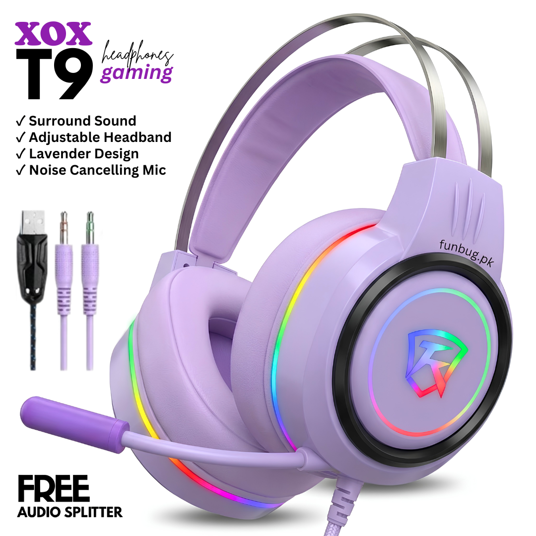 XOX T9 Lavender Rgb Gaming Headphones