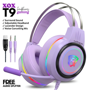 XOX T9 Lavender Rgb Gaming Headphones