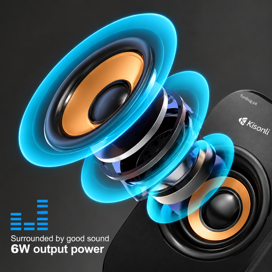 Kisonli L1020 RGB Computer Speakers for PC, Laptop & TV – 6W