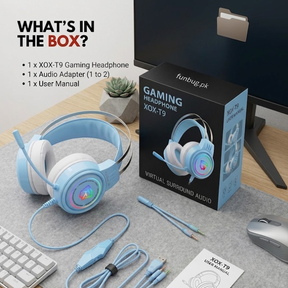 XOX T9 Skyblue Gaming Rgb Headphones