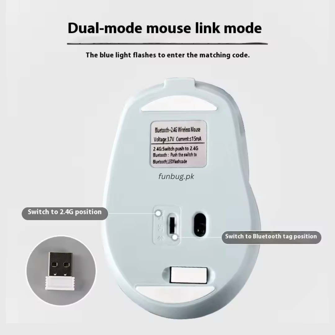 FBM01 Rechargeable Wireless Mouse – Bluetooth & 2.4G