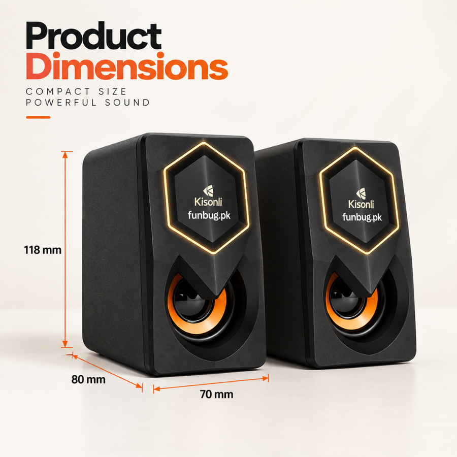 Kisonli L1020 RGB Computer Speakers for PC, Laptop & TV – 6W