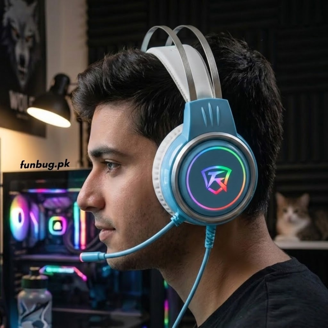 XOX T9 Skyblue Gaming Rgb Headphones