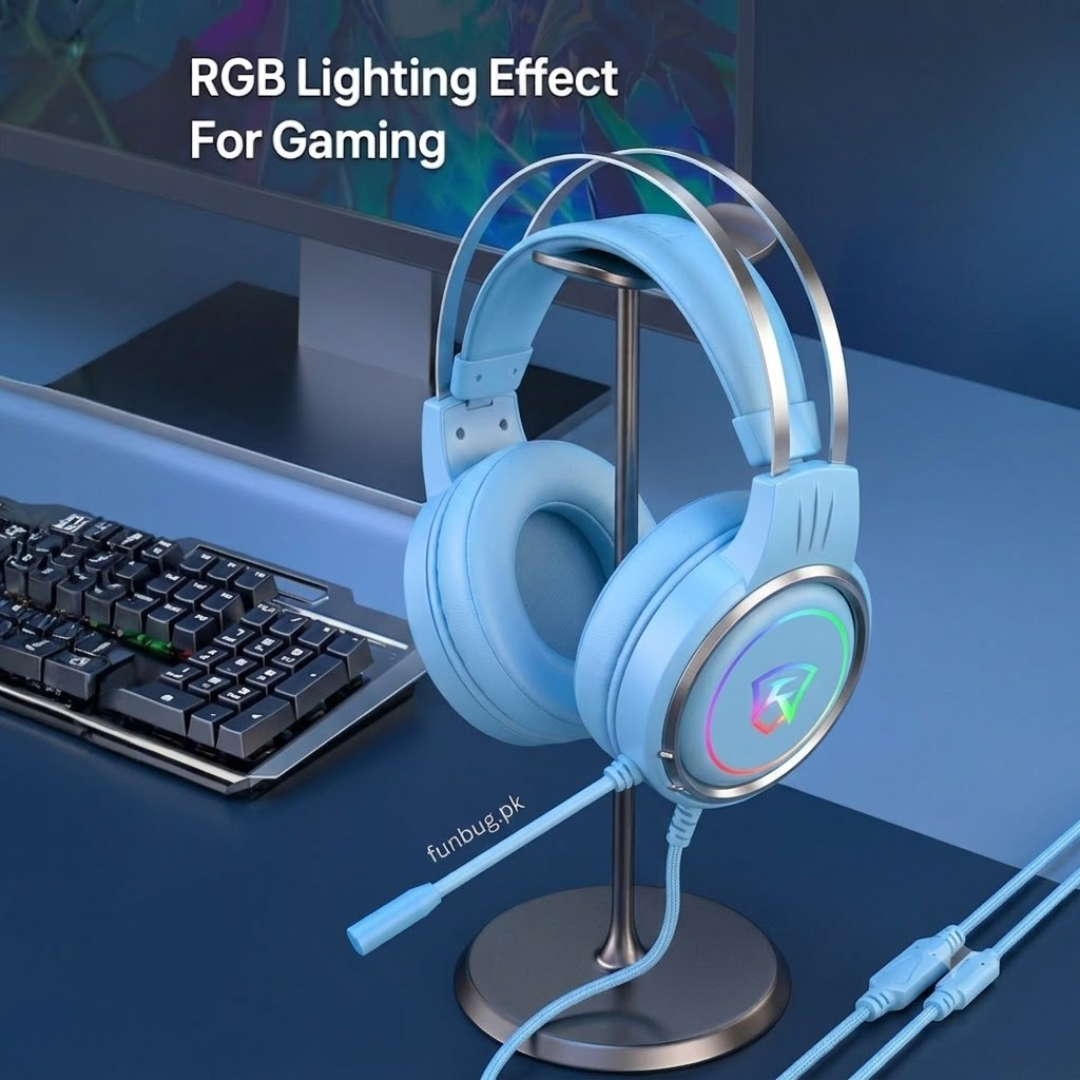 XOX T9 Skyblue Gaming Rgb Headphones