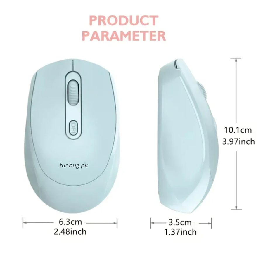 FM01 Rechargeable Wireless Mouse – Bluetooth & 2.4G – FunBug gaming mouse in Pakistan