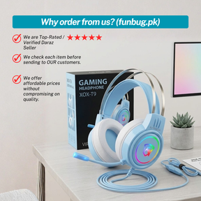 XOX T9 Skyblue Gaming Rgb Headphones