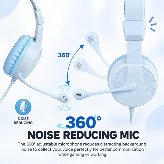 H110 Mini SkyBlue Headphones with Mic - 3.5mm Wired – FunBug gaming headphones in Pakistan