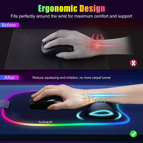 Rgb Gaming Mousepad - Memory Foam Wrist Rest