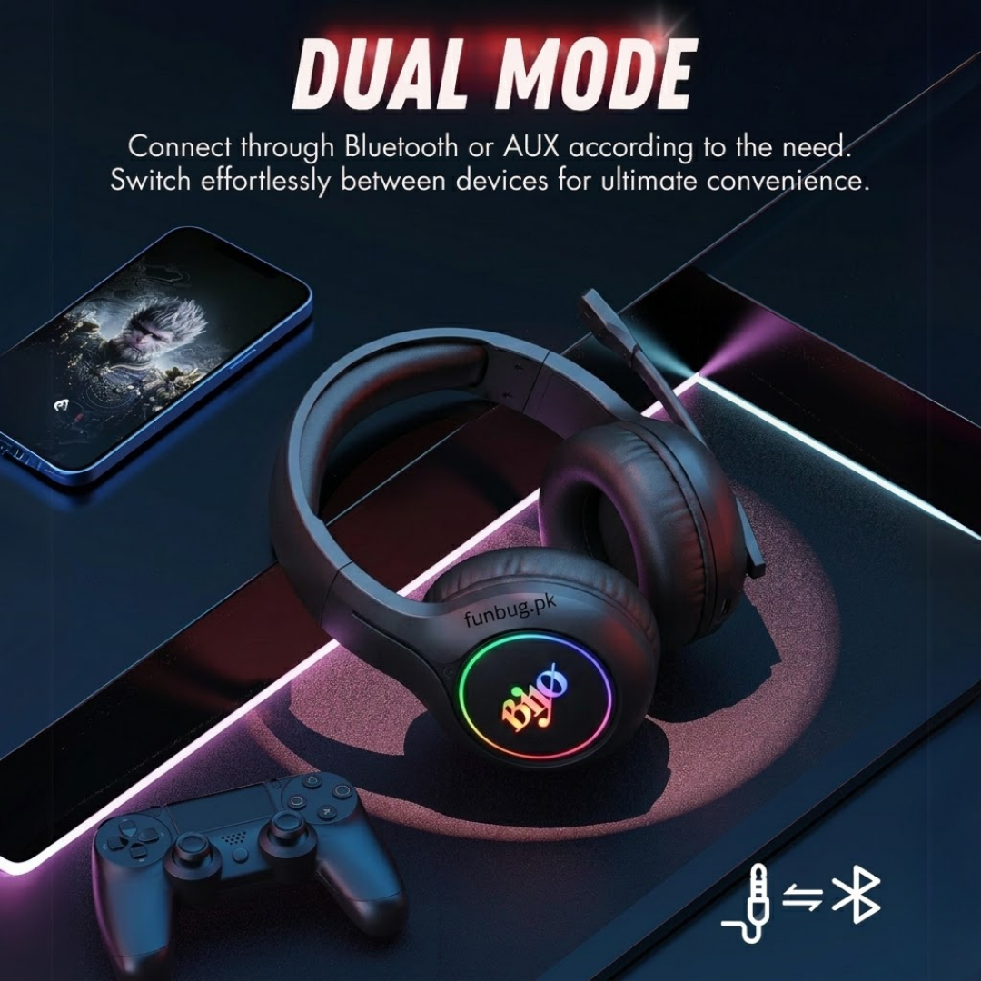 Bijo G918 Wireless + Wired Rgb Gaming Headset