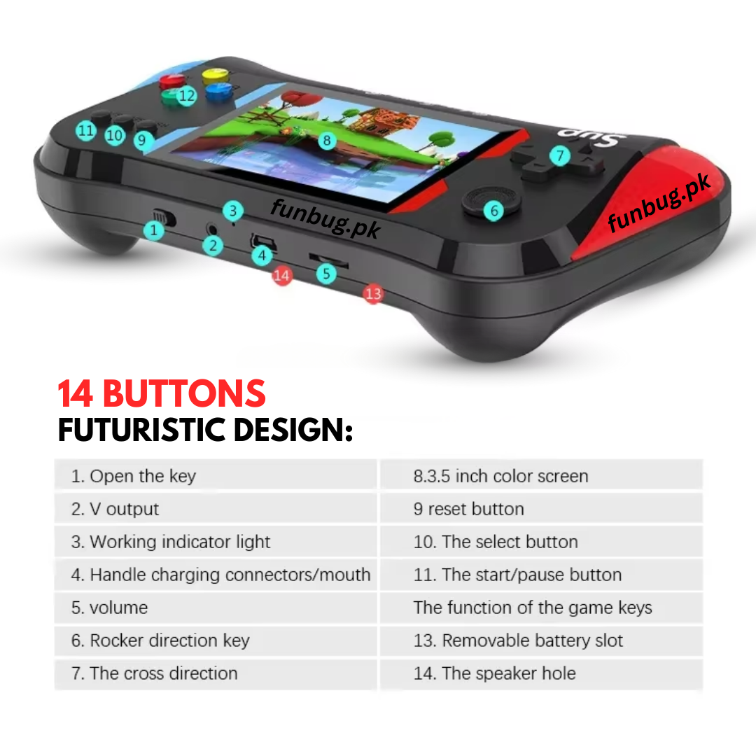 FunBug X7M HD Mini Retro Handheld Game Console