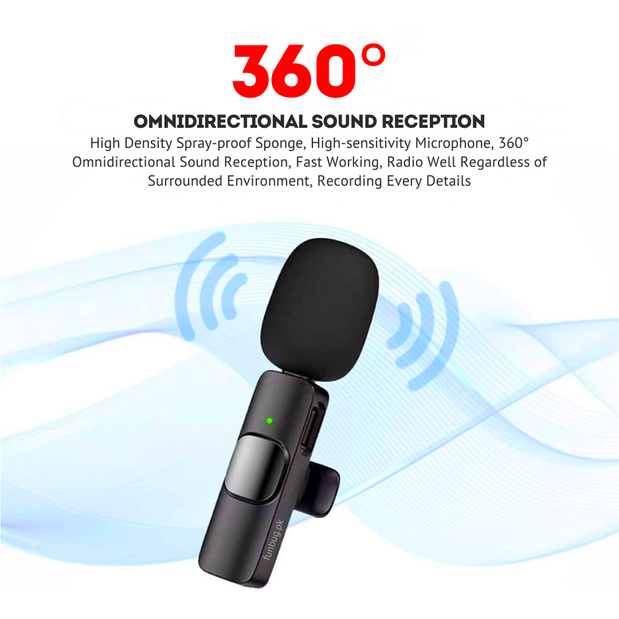 FunBug Wireless Lavalier Microphone | K8, K11, K15 – FunBug microphone in Pakistan