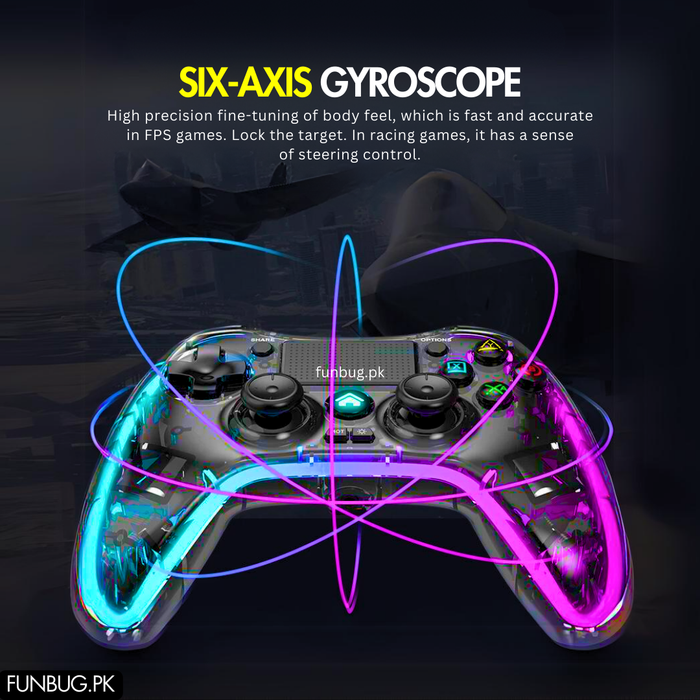 Transparent P05 Gaming Controller - Rgb Lighting – FunBug gaming controller in Pakistan