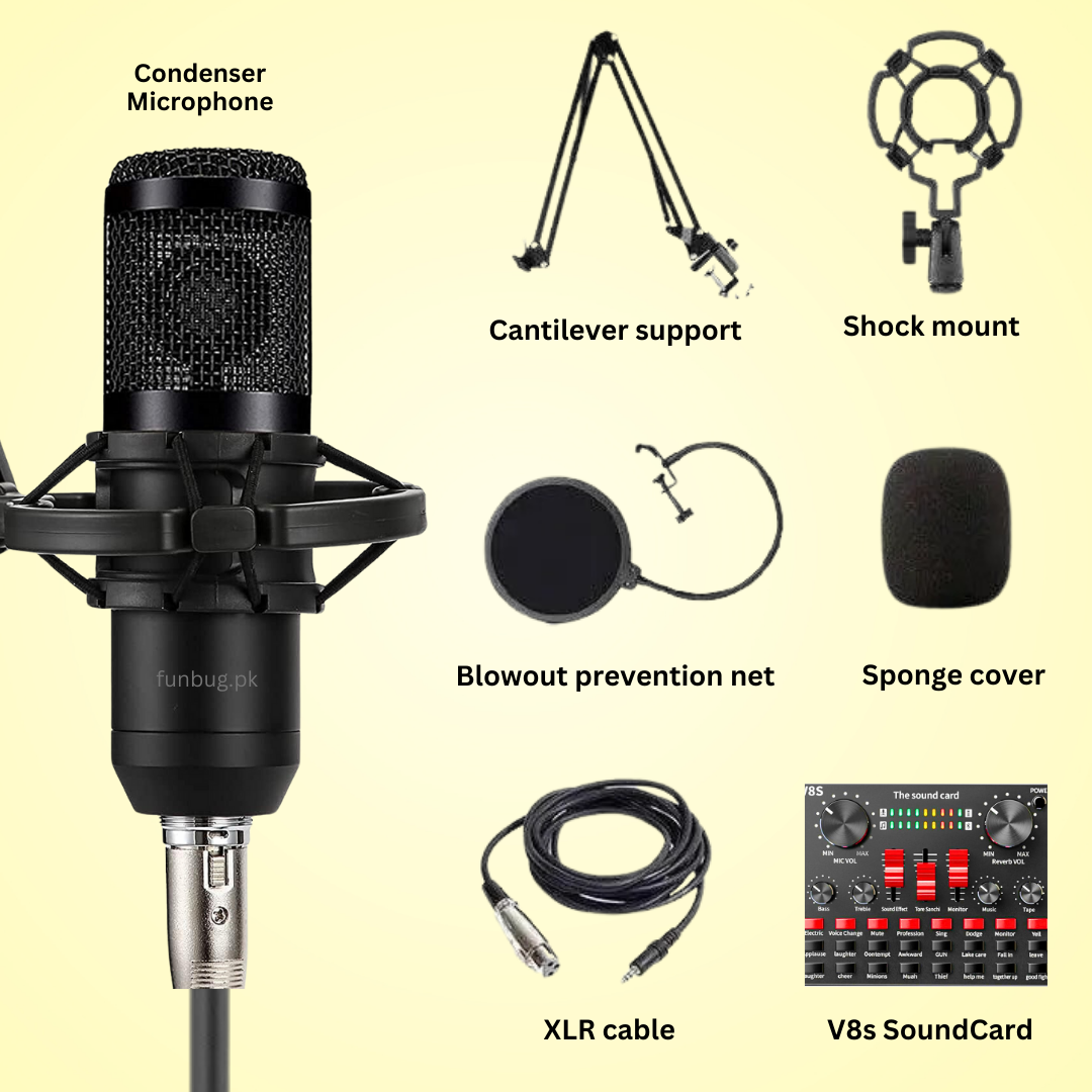Original BM800 Condenser Microphone Kit with Upgraded V10 Sound Card