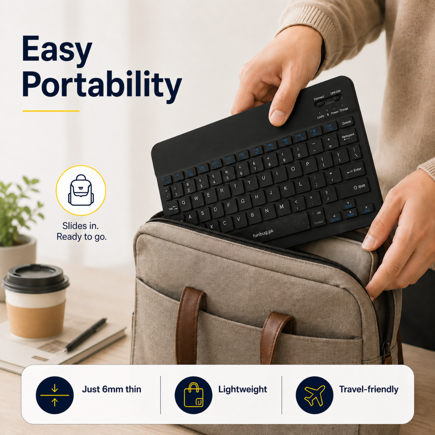 Rechargeable Mini Wireless Bluetooth Keyboard