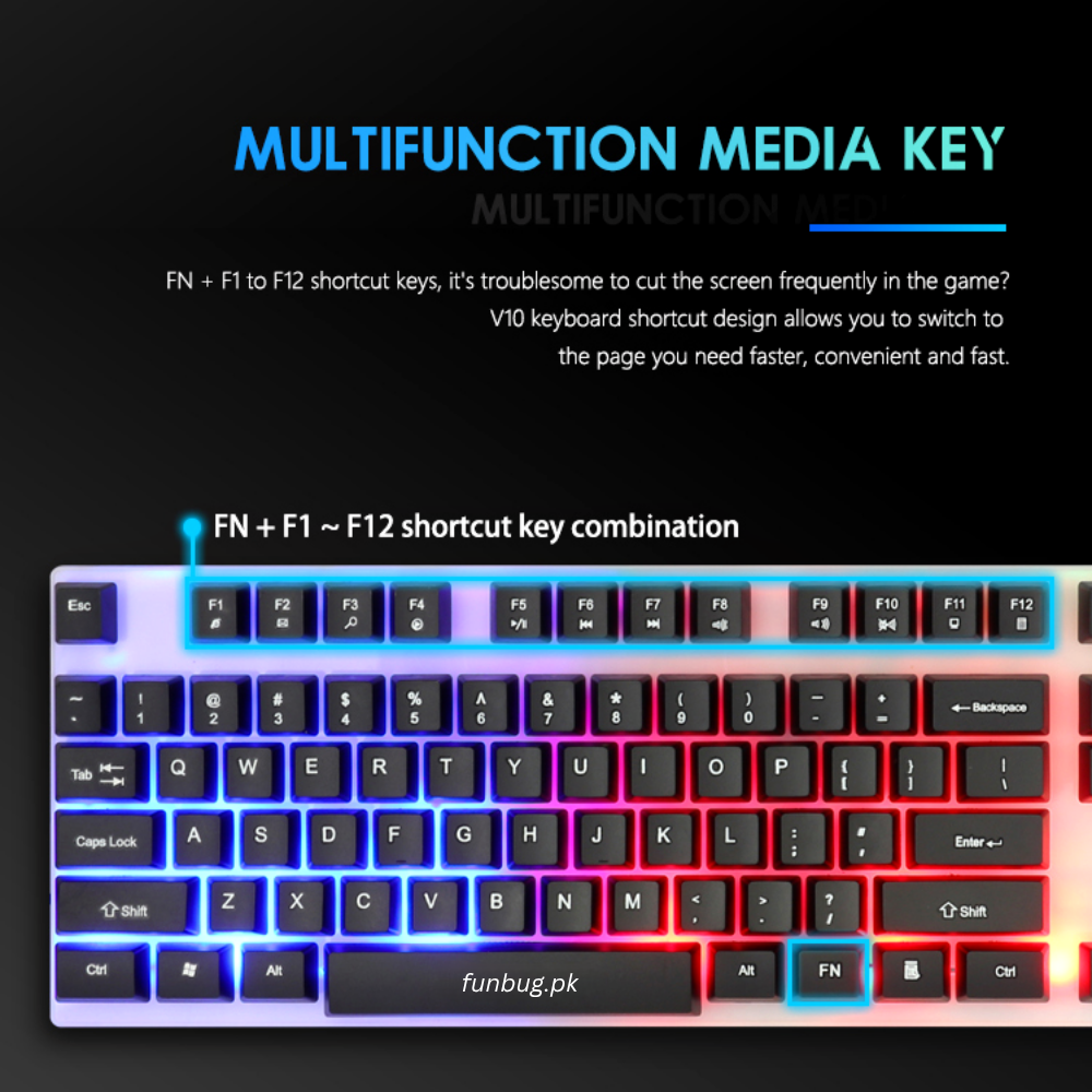 DUO Colored Rgb Gaming Keyboard - Black & White