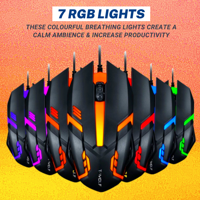 Wired Rgb Mouse - Black & White - 7 Light – FunBug gaming mouse in Pakistan