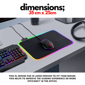 Small RGB Gaming MousePad - (350 x 250mm x 4mm)