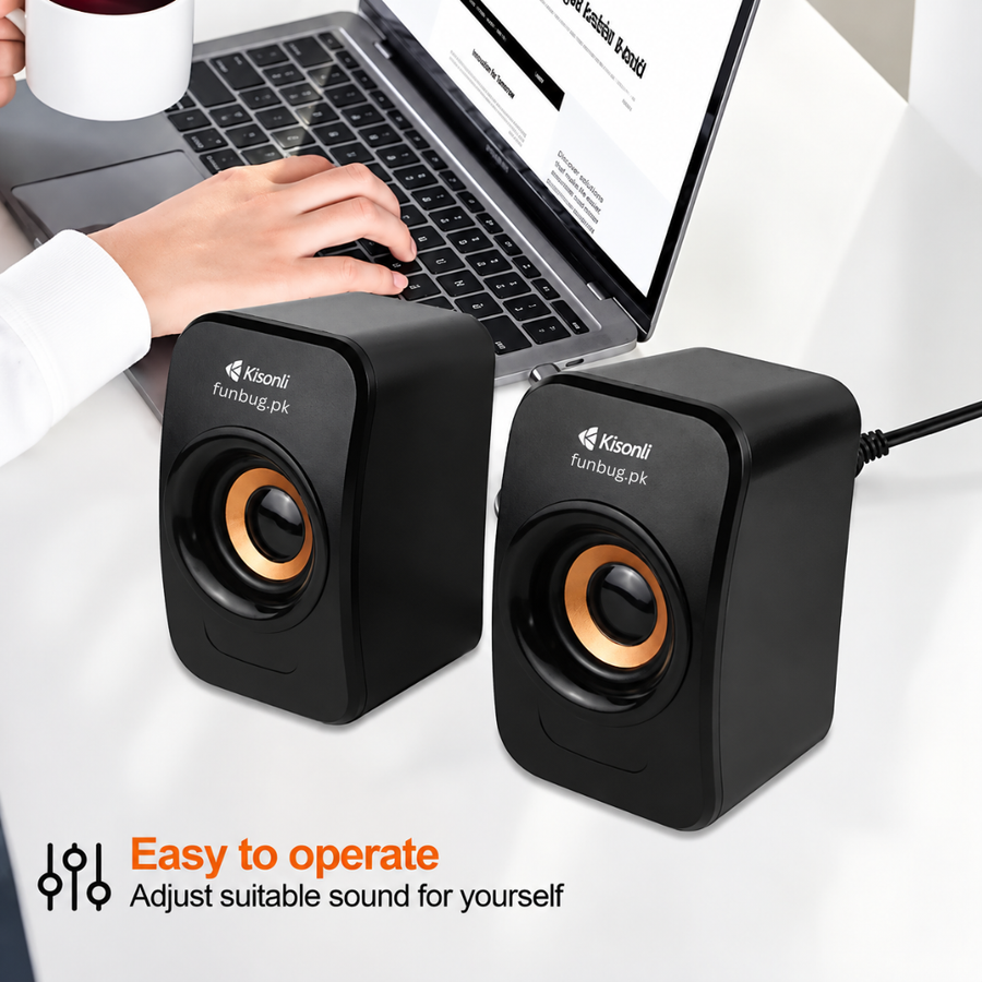 Kisonli KS-07 Mini USB Computer Speakers for PC & Laptop – 6W